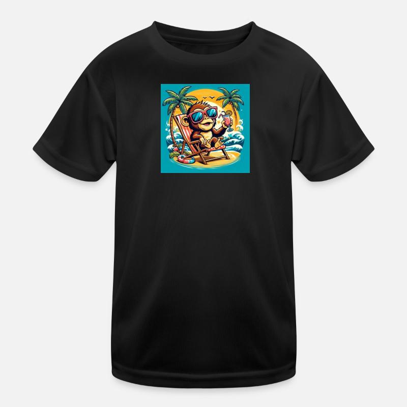 Monkey on the beach Kids Functional T-Shirt
