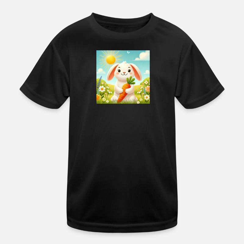Süßes Häschen mit Karotte Kinder Funktions-T-Shirt