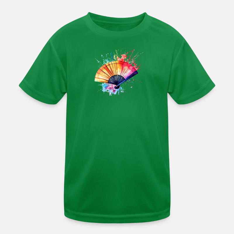 Lebendiger Aquarell-Fächer Kinder Funktions-T-Shirt