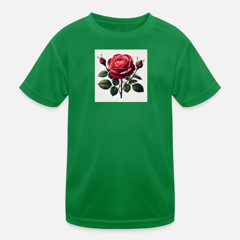 Beautiful red rose Kids Functional T-Shirt