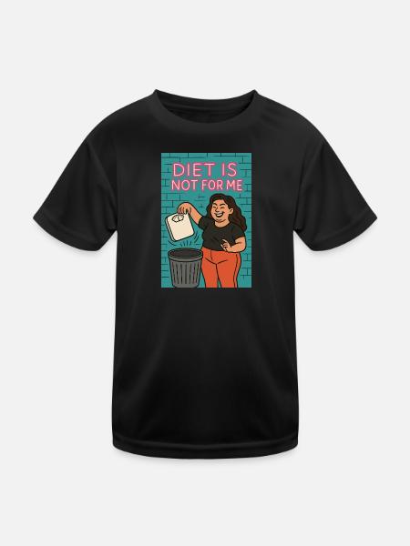 Diet is not for me - Kids Functional T-Shirt - black - Front