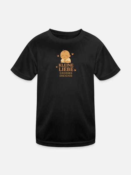 Kleine Liebe Grosses Ereingnis - Kinder Funktions-T-Shirt - Schwarz - Vorne