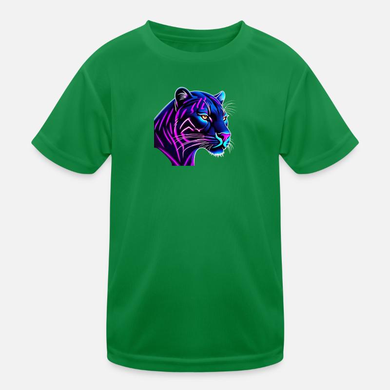 Panther in Neonfarben Kinder Funktions-T-Shirt