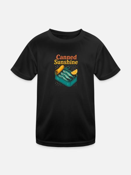 Canned Sunshine – Sardine Pop-Art Tea - Kids Functional T-Shirt - black