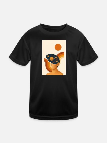 Abstraktes Genie - Kinder Funktions-T-Shirt - Schwarz
