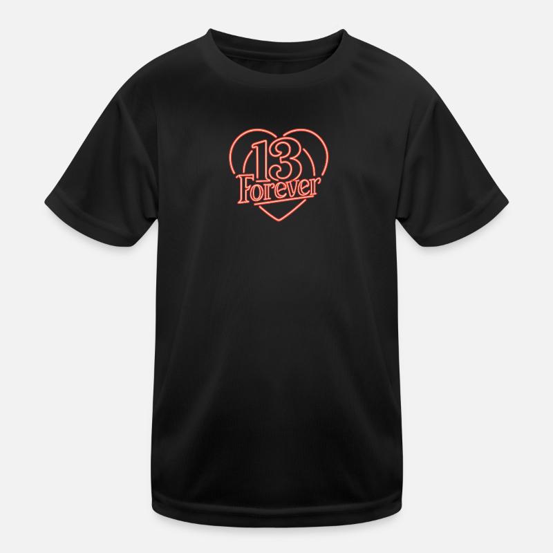 13frv Neon - Kinder Funktions-T-Shirt - Schwarz
