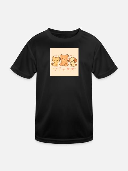 Dessin de bande dessinée mignon. - T-shirt sport Enfant - noir - Devant