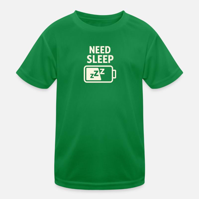 Need Sleep – Akku leer, Schlaf her! Kinder Funktions-T-Shirt