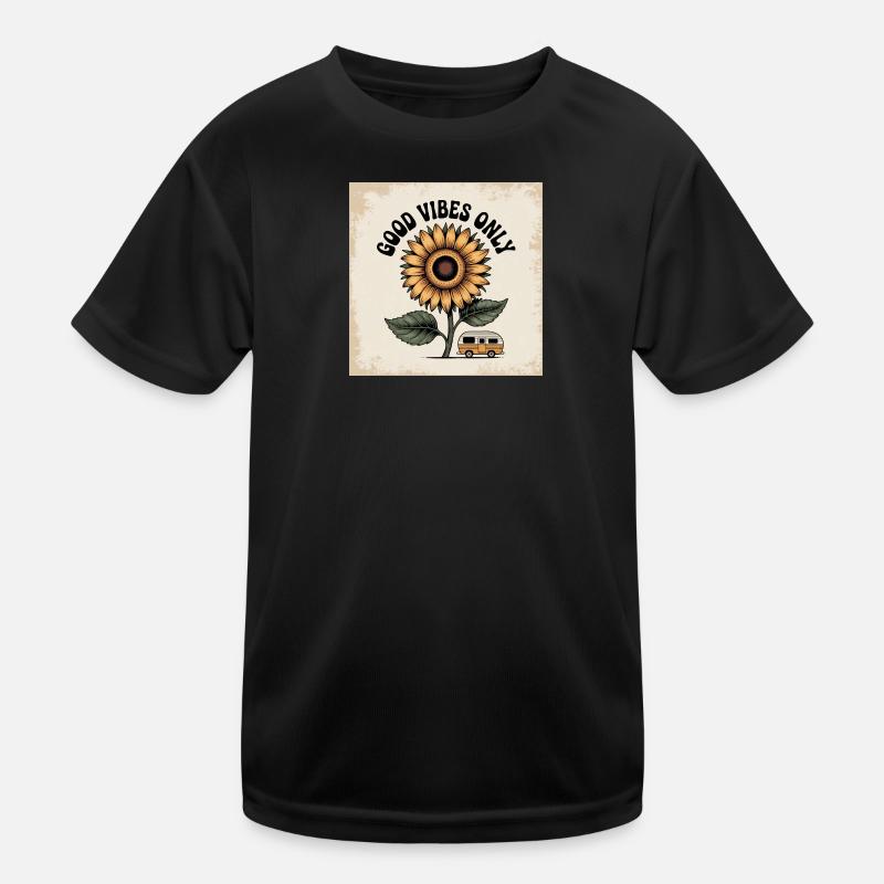 Sunflower flower with a positive message Kids Functional T-Shirt