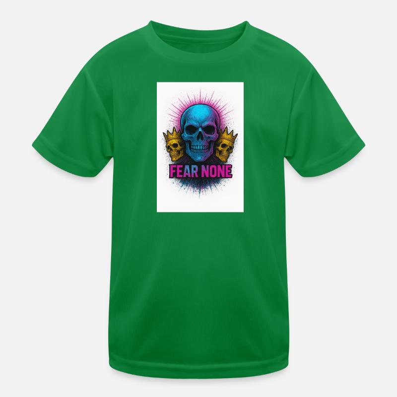 Kühner Schädel mit Kronen Tintendesign Kinder Funktions-T-Shirt