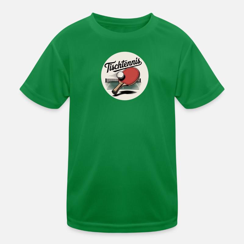 Table Tennis Retro Racket Kids Functional T-Shirt