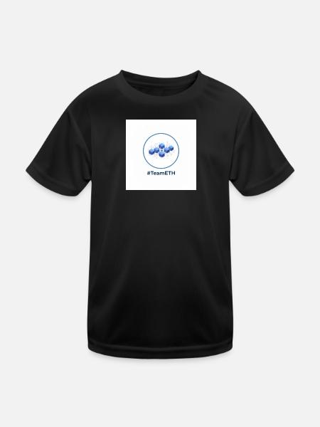 TeamETH Knoten Netzwerk - Kinder Funktions-T-Shirt - Schwarz - Vorne