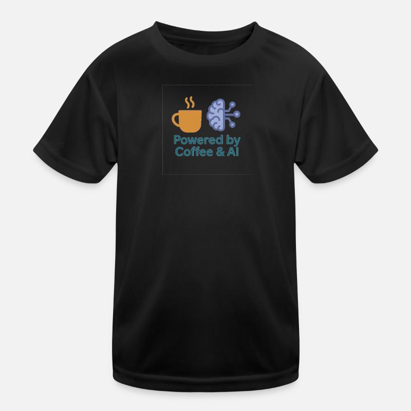 Coffee AI Power Design - Kids Functional T-Shirt - black