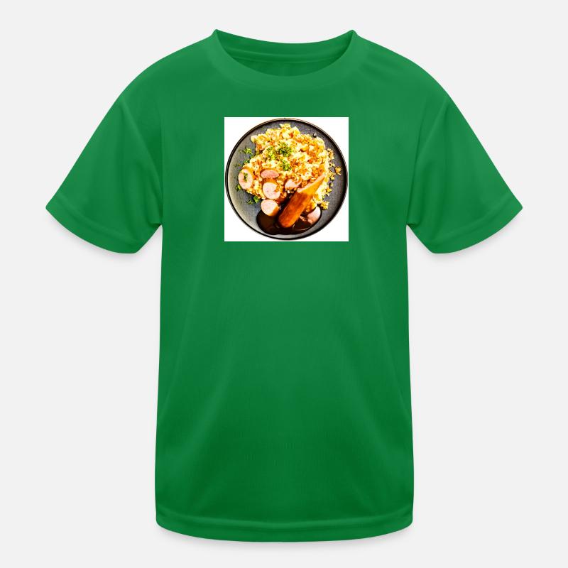 Dish with sausage and mashed potatoes Kids Functional T-Shirt