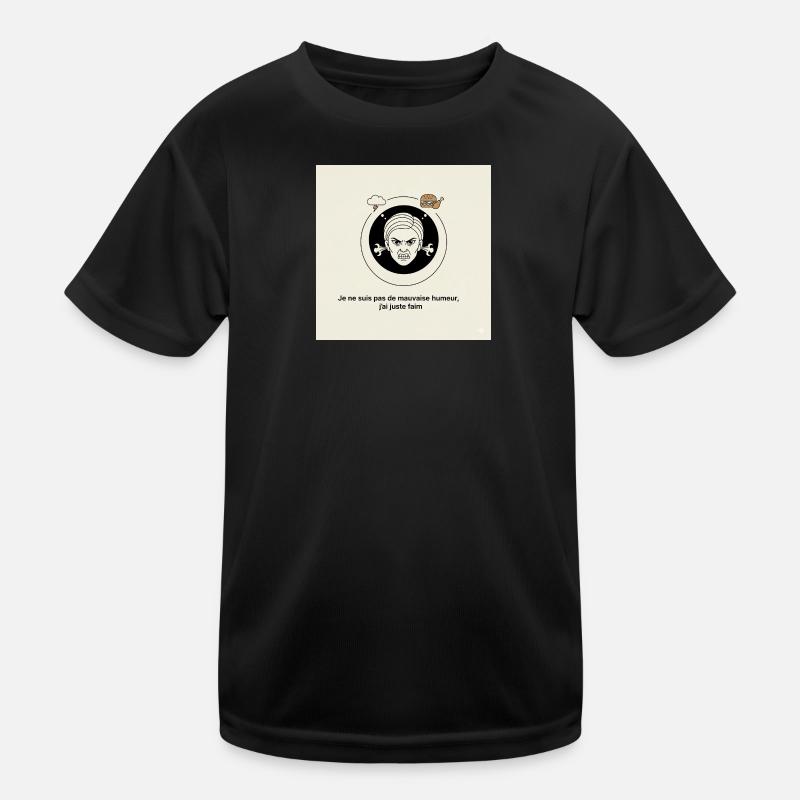Furious Hunger: Angry Face und Snack - Kinder Funktions-T-Shirt - Schwarz