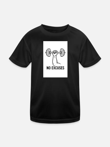 No excuse GYM - Kids Functional T-Shirt - black