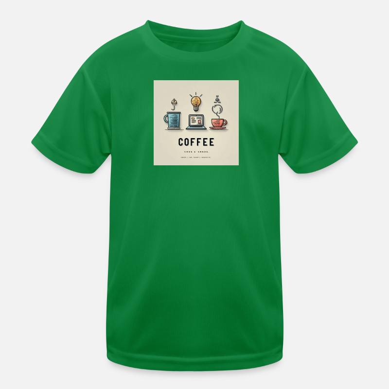 Coffee Code Design Kids Functional T-Shirt