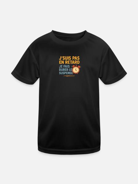 Ich bin nicht zu spät, ich lasse die Spannung anhalten - Kinder Funktions-T-Shirt - Schwarz - Vorne