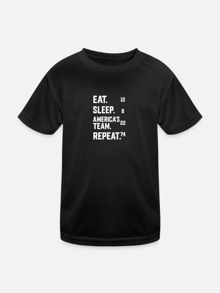 America's Team 12-8-22-74 - Kinder Funktions-T-Shirt - Schwarz - Vorne