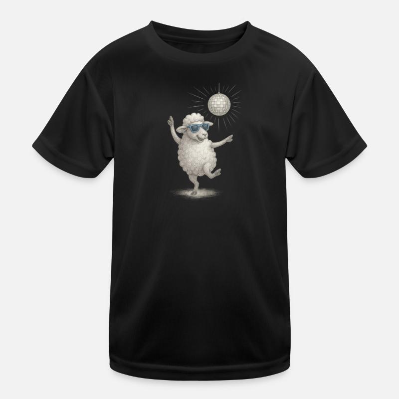 Disco Schaf mit Sonnenbrille Kinder Funktions-T-Shirt