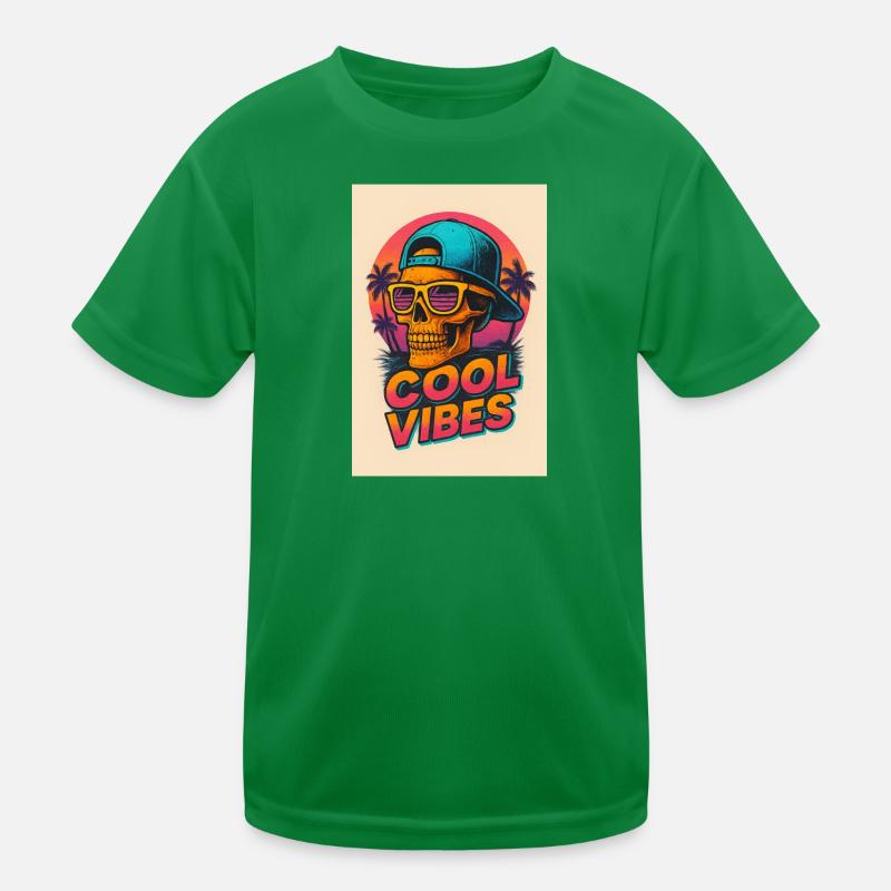Neon Skull Tropical Vibes Kids Functional T-Shirt