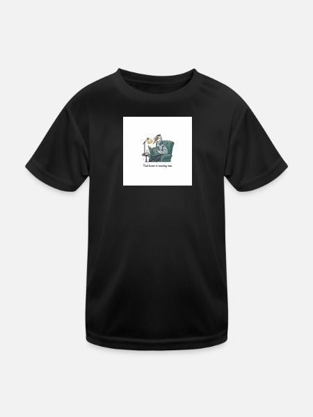Quantenvogel-Lesen im Sessel - Kinder Funktions-T-Shirt - Schwarz - Vorne