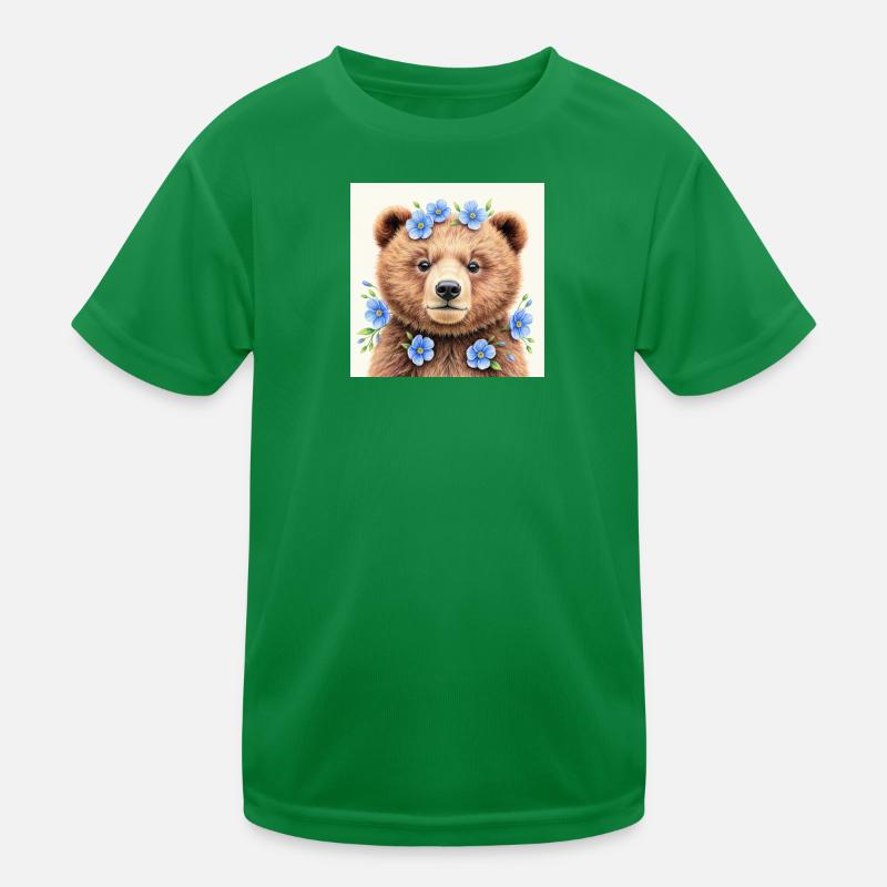 Modèles ours fleurs bleues  T-shirt sport Enfant