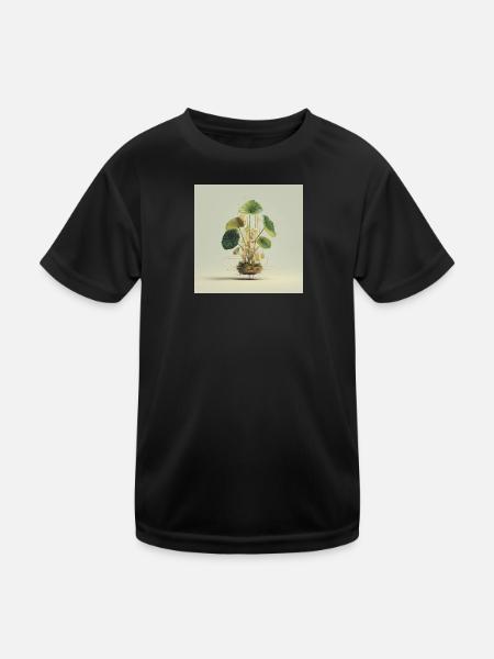 TechnoPlant: Golden Knots - Kids Functional T-Shirt - black