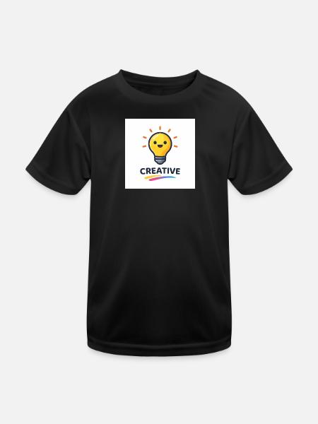 Kreatives Lichtblitz Design - Kinder Funktions-T-Shirt - Schwarz - Vorne