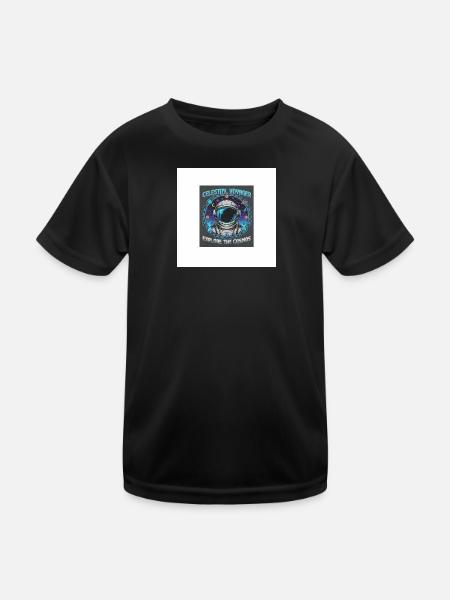 Voyageur Céleste explore le cosmos - T-shirt sport Enfant - noir - Devant