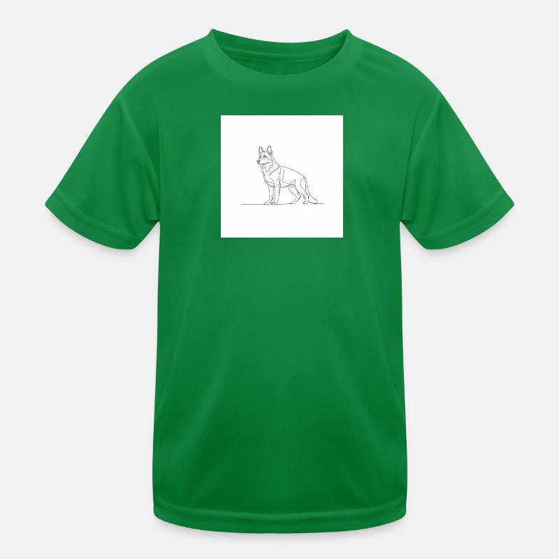 Minimalist German Shepherd Line Kids Functional T-Shirt