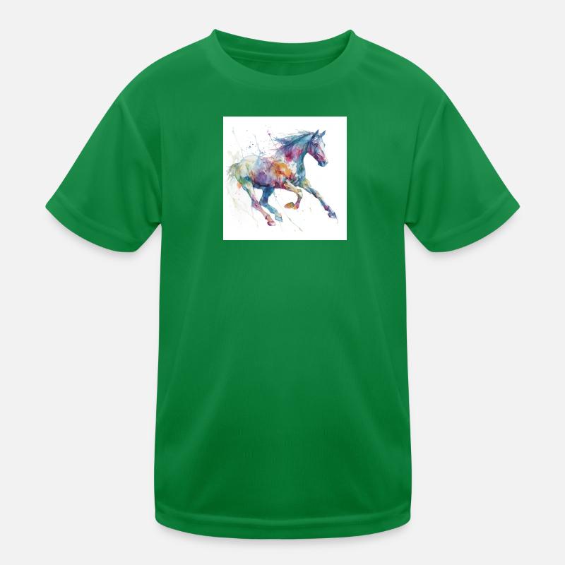 Cheval aquarelle vif T-shirt sport Enfant
