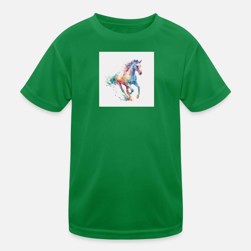 Regenbogenpferd Aquarell-Burst Kinder Funktions-T-Shirt