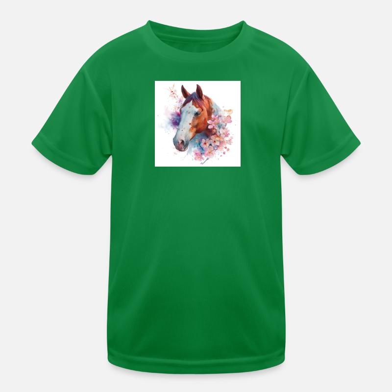Aquarell Pferdeblüte Kinder Funktions-T-Shirt
