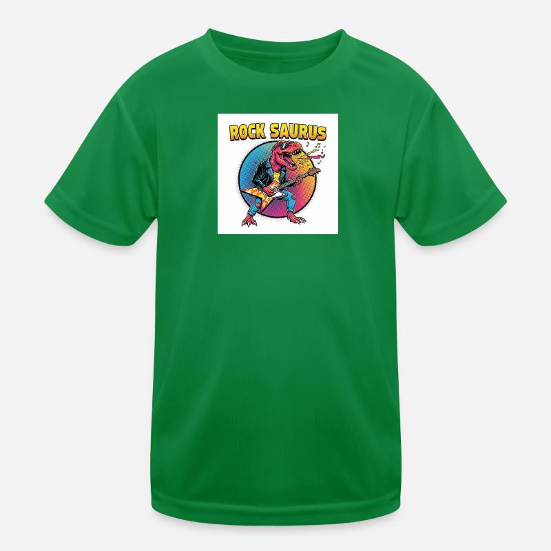 Rock Saurus Guitar Hero Kids Functional T-Shirt