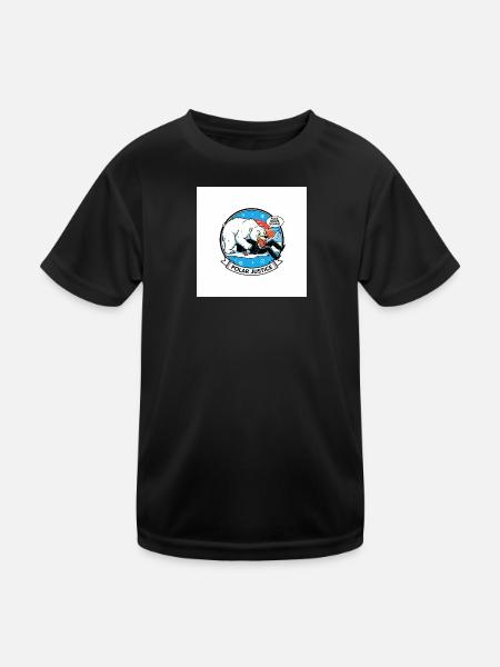 PolarJustice Karikatur - Kinder Funktions-T-Shirt - Schwarz - Vorne