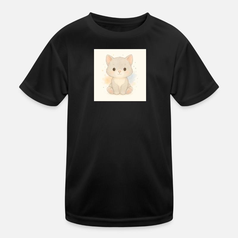 Kindermotiv_Kaetzchen - Kids Functional T-Shirt - black