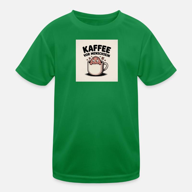 Dessin animé Coffee Before Being Human T-shirt sport Enfant