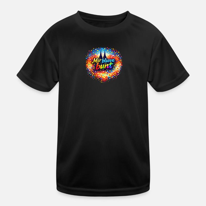 Mir_blieve_bunt - Kinder Funktions-T-Shirt - Schwarz