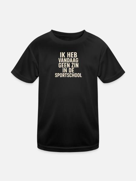 Ich habe heute keine Lust, ins Fitnessstudio zu gehen. - Kinder Funktions-T-Shirt - Schwarz - Vorne
