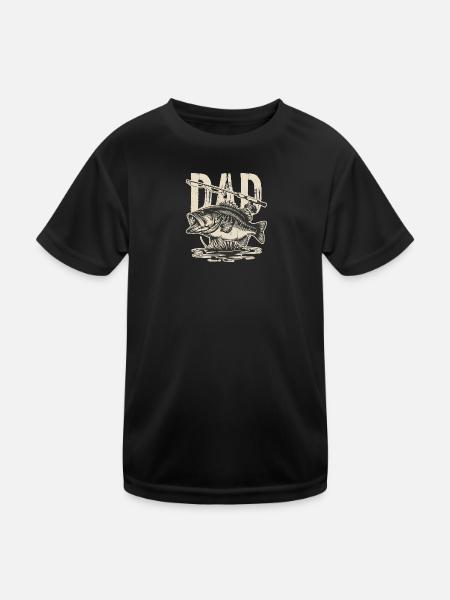 Vintage Bass Fish Illustration - Kids Functional T-Shirt - black