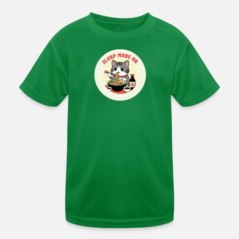 Chaton mangeant Ramen Mode Slurp T-shirt sport Enfant