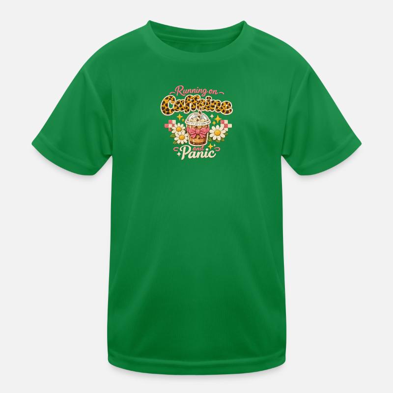 Running on Coffee and Panic Kinder Funktions-T-Shirt