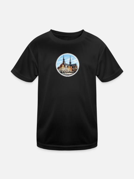 Rostock-Neuer Markt - Kids Functional T-Shirt - black