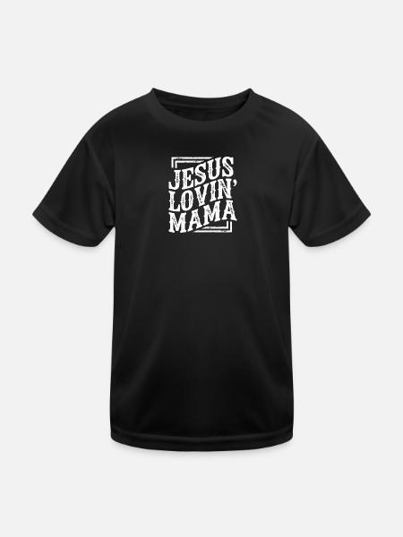 Jesus Love Mom Motif Faith God Church Bible - Kids Functional T-Shirt - black
