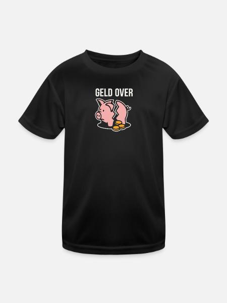 Geldverlust Piggy Bank - Kinder Funktions-T-Shirt - Schwarz - Vorne