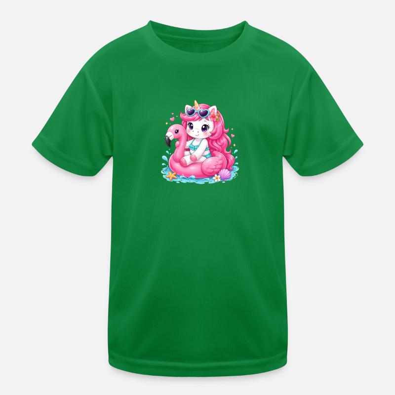 Unicorn flamingo float Kids Functional T-Shirt