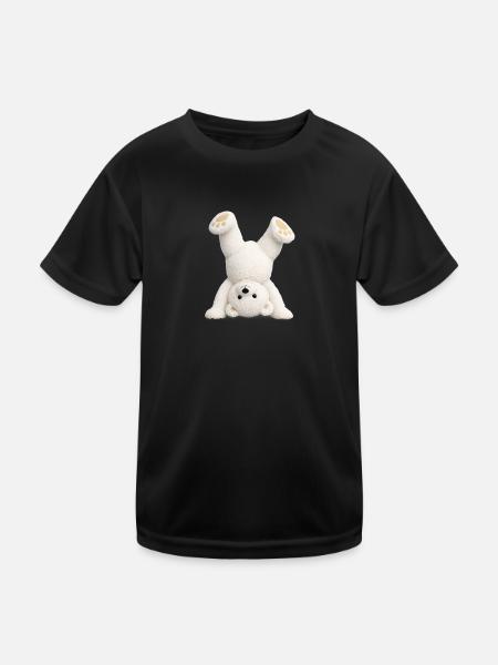 Poirier sur la tête de l’ours en peluche - T-shirt sport Enfant - noir - Devant