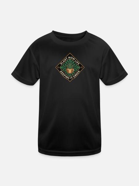 Vie de maman des plantes Garde ça vert - T-shirt sport Enfant - noir - Devant
