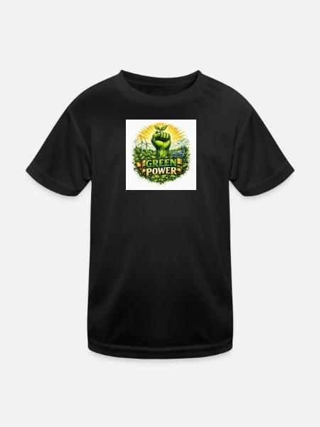 énergie verte - T-shirt sport Enfant - noir - Devant